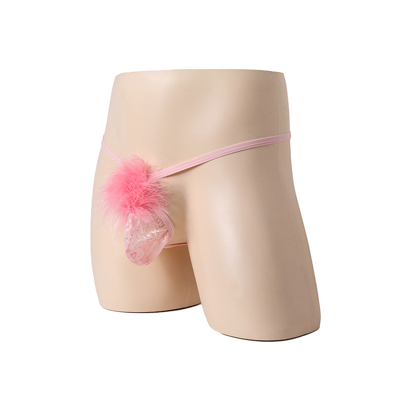 Thong plush temptation feather black