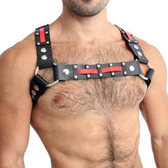 Multi-Rivet Double Ring Chest Strap