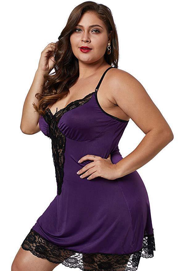 Luxurious Satin Chemise Nightie with Delicate Lace Trim Details