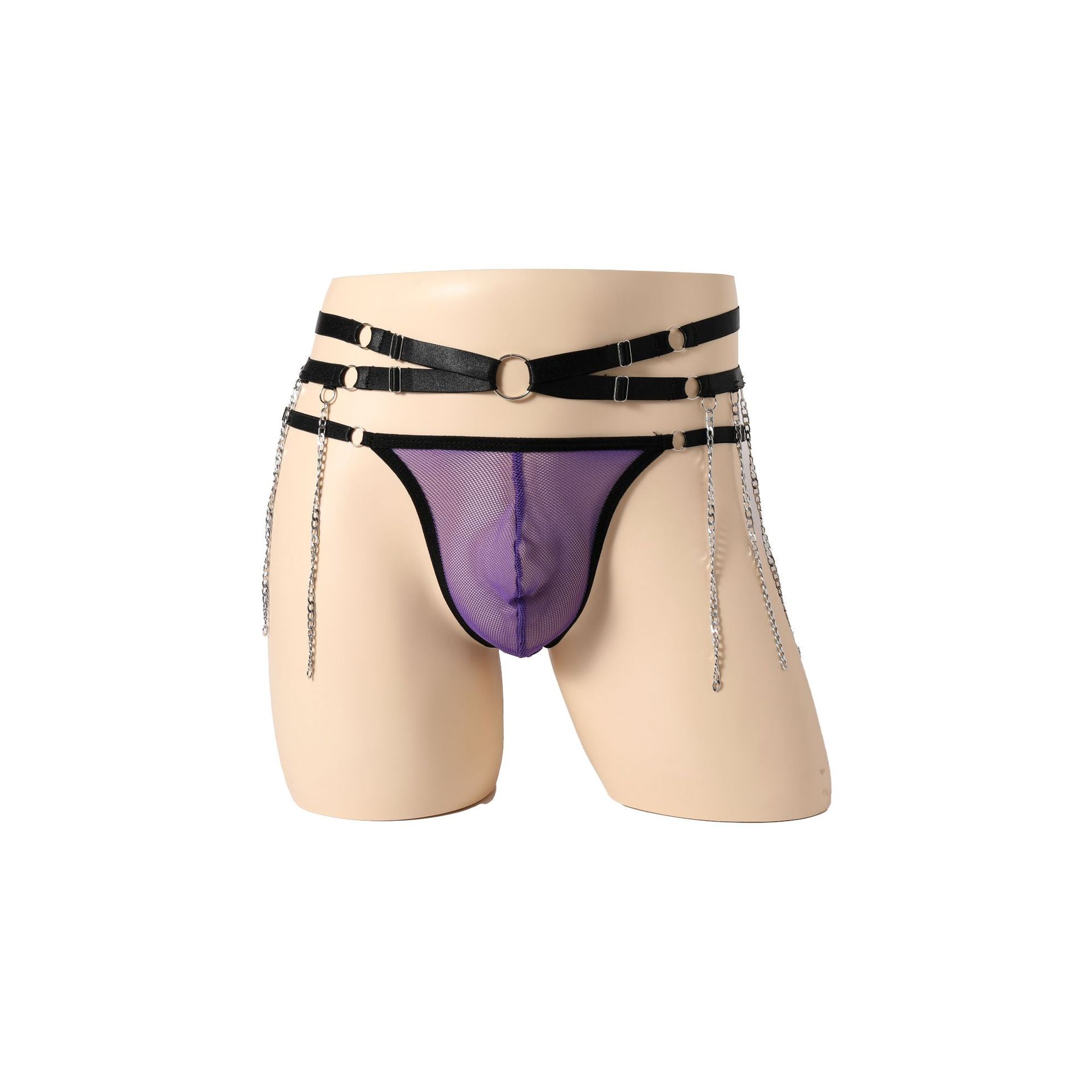 Perspective Hollowed-Out Chain Low Waist Panties