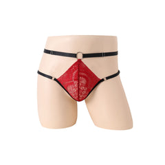 Elastic lace men's briefs with Square Block