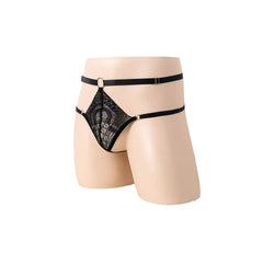 Elastic lace men's briefs with Square Block