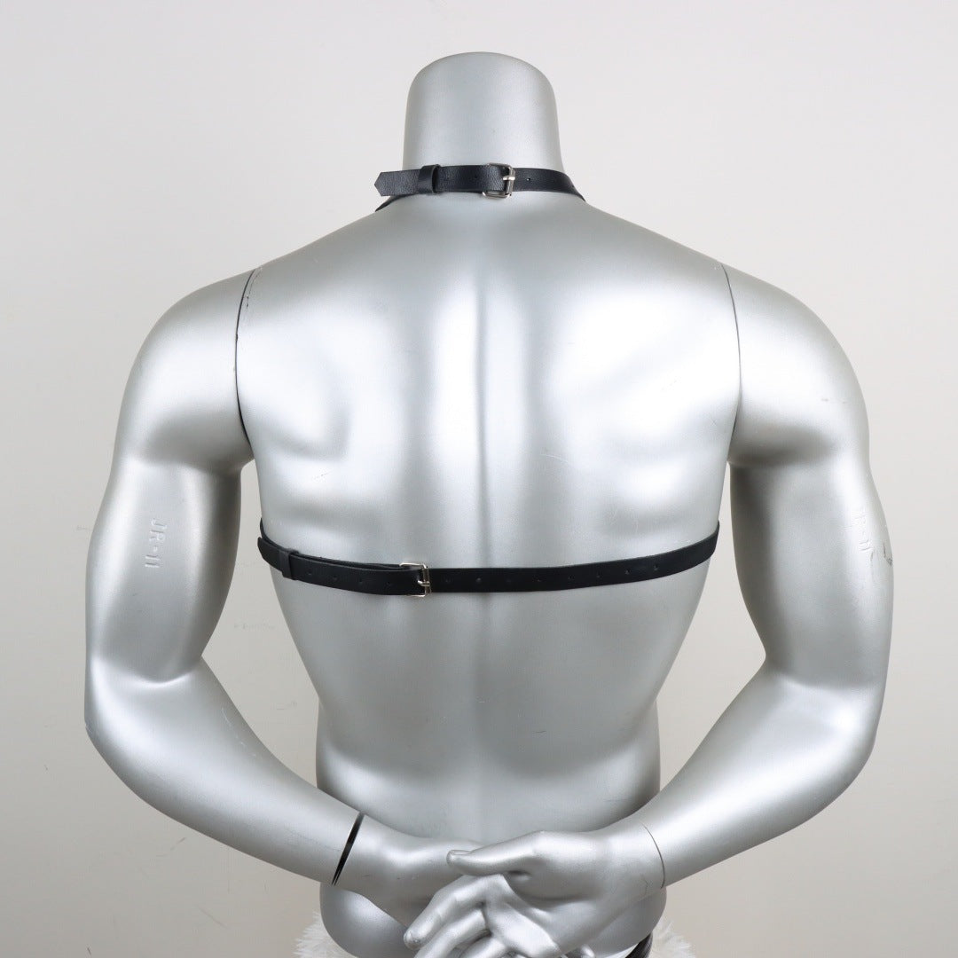 Hip Hop Punk Leather Bondage Vest