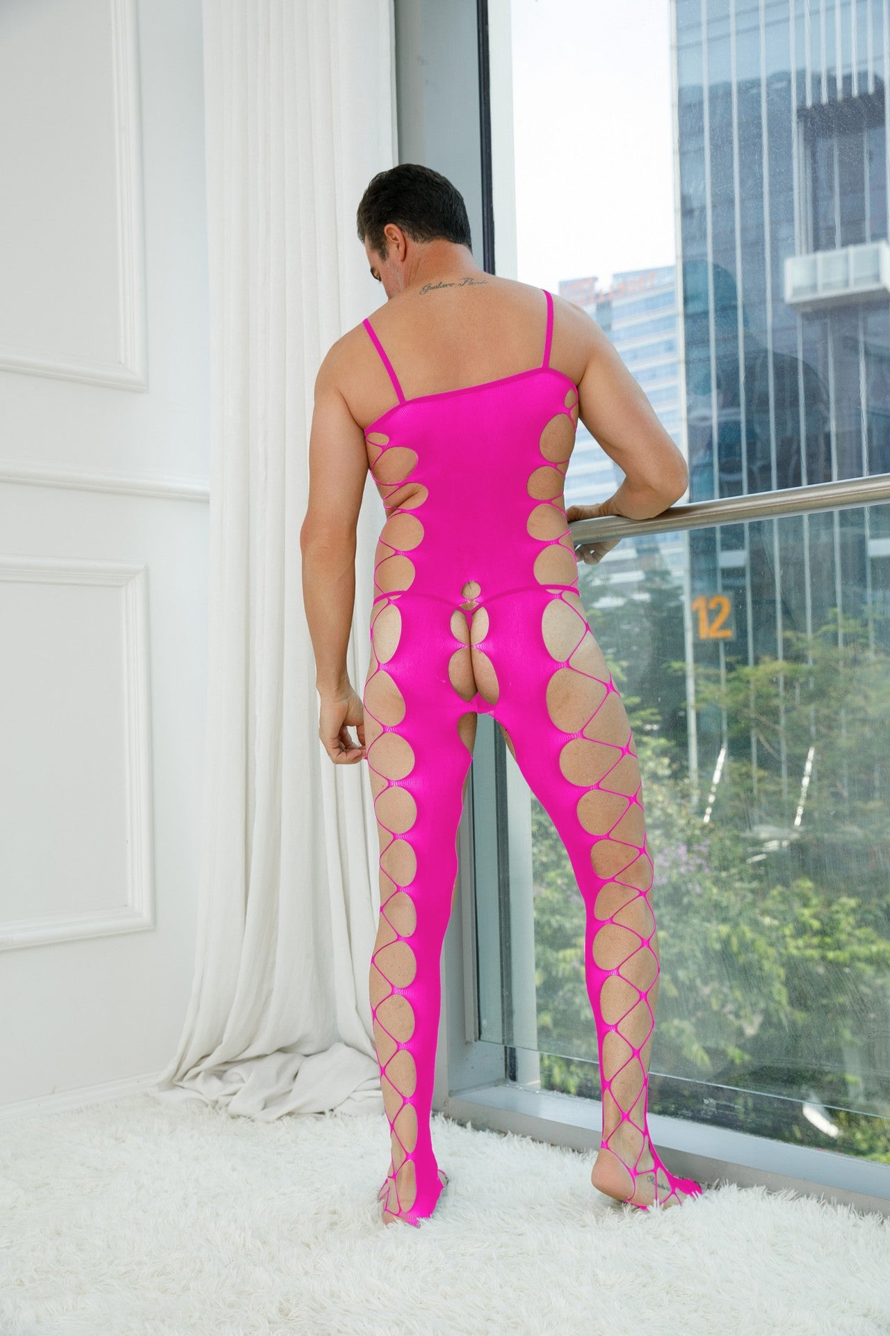 Stretch Mesh One-Piece Bodystocking