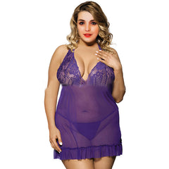 Lace Halter Babydoll Nightgown for Romantic Comfort