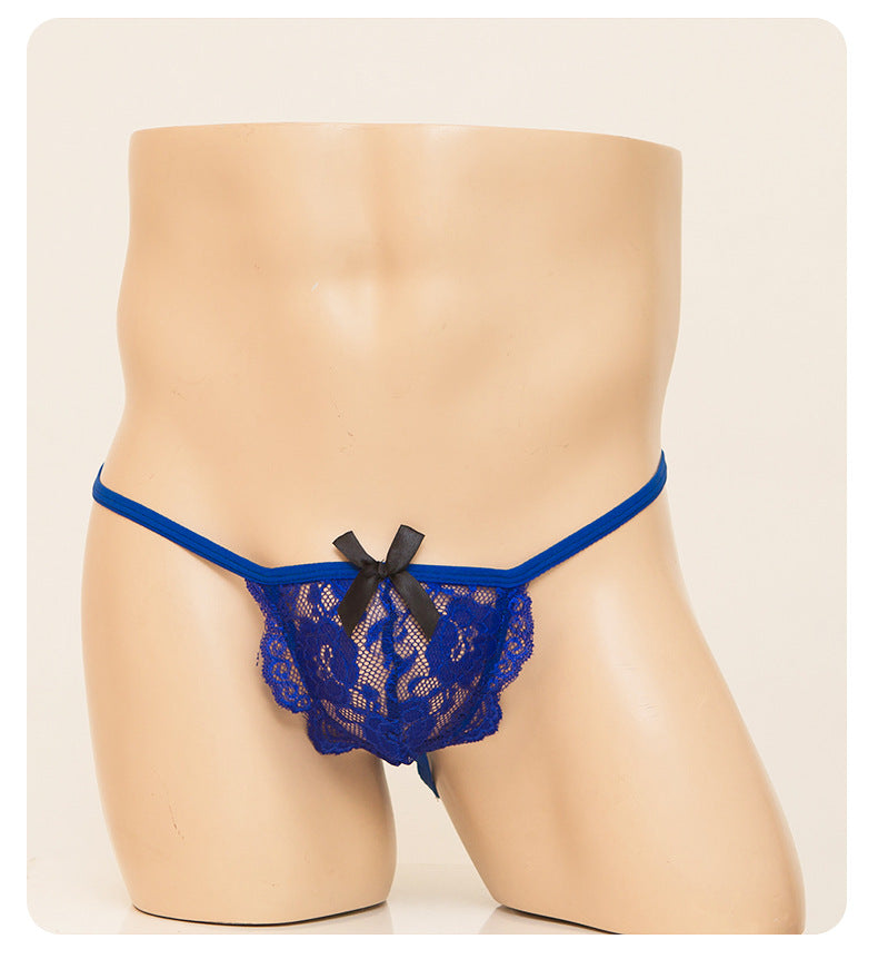 Bow Lace Mesh Chain Transparent Underwear