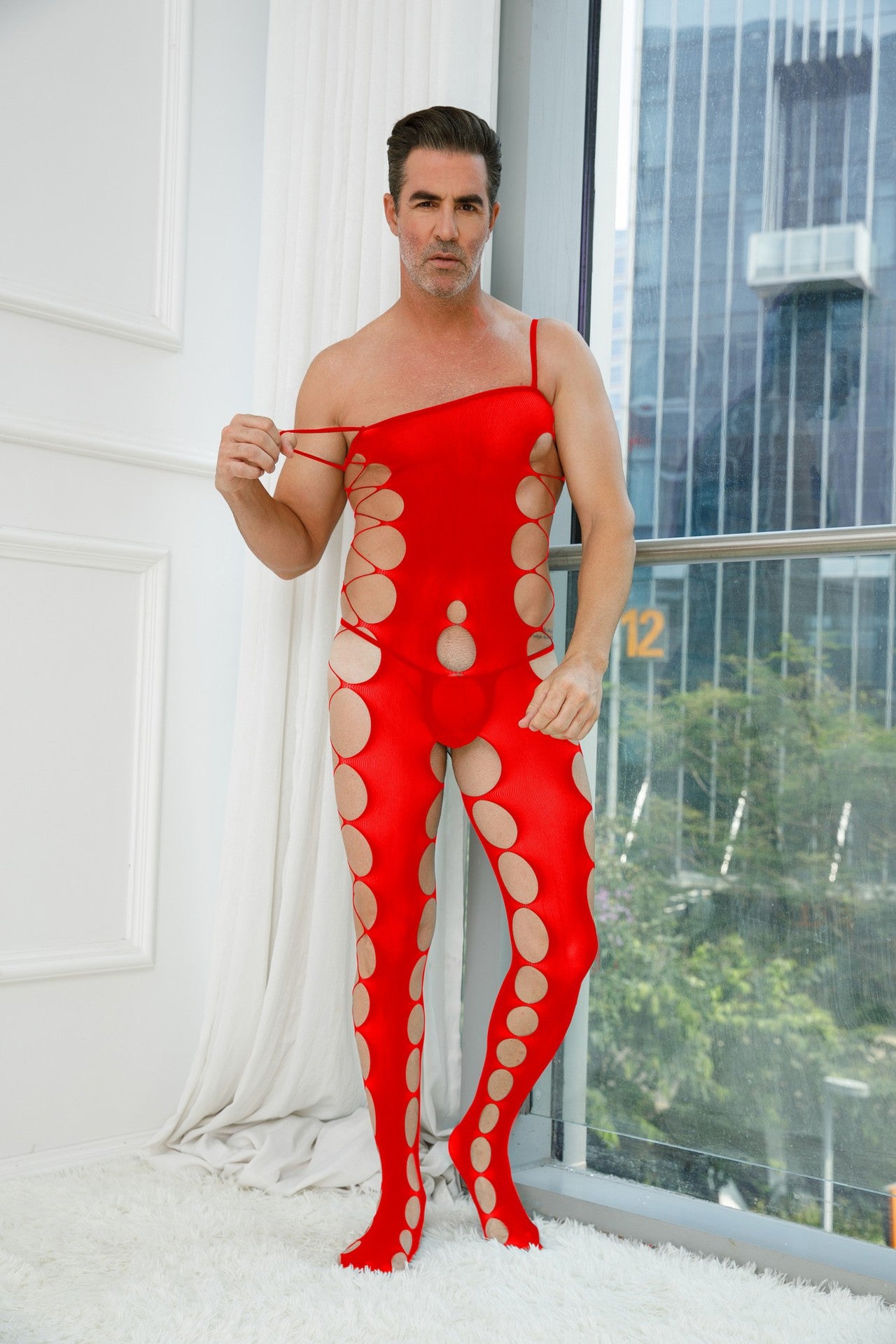 Stretch Mesh One-Piece Bodystocking