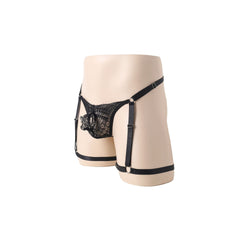 Adjustable Hole Lace Perspective Thong