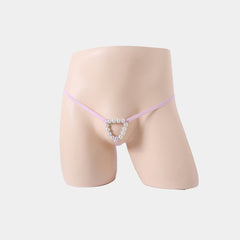 Bead Chain Pearl Hollow Perspective Thong