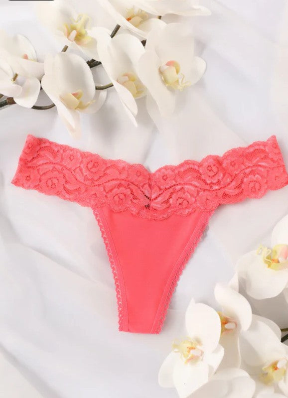 Comfortable Lace Trim Thong Panty for Everyday Wear