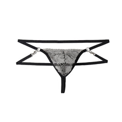 White lace passion sexy thong black ring