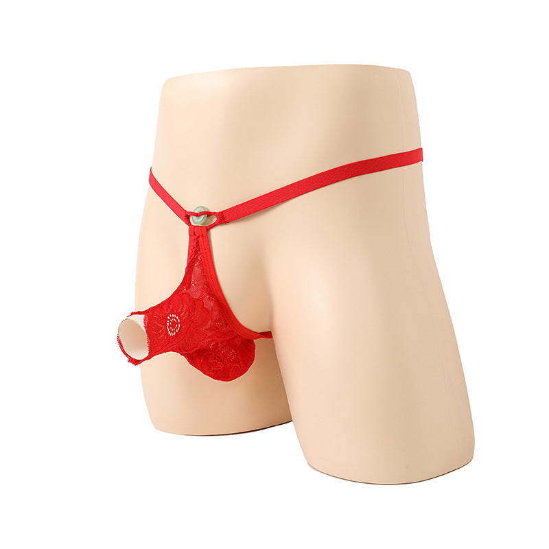 Ribbon Lace Half-Pack Safety Buckle T-Pants