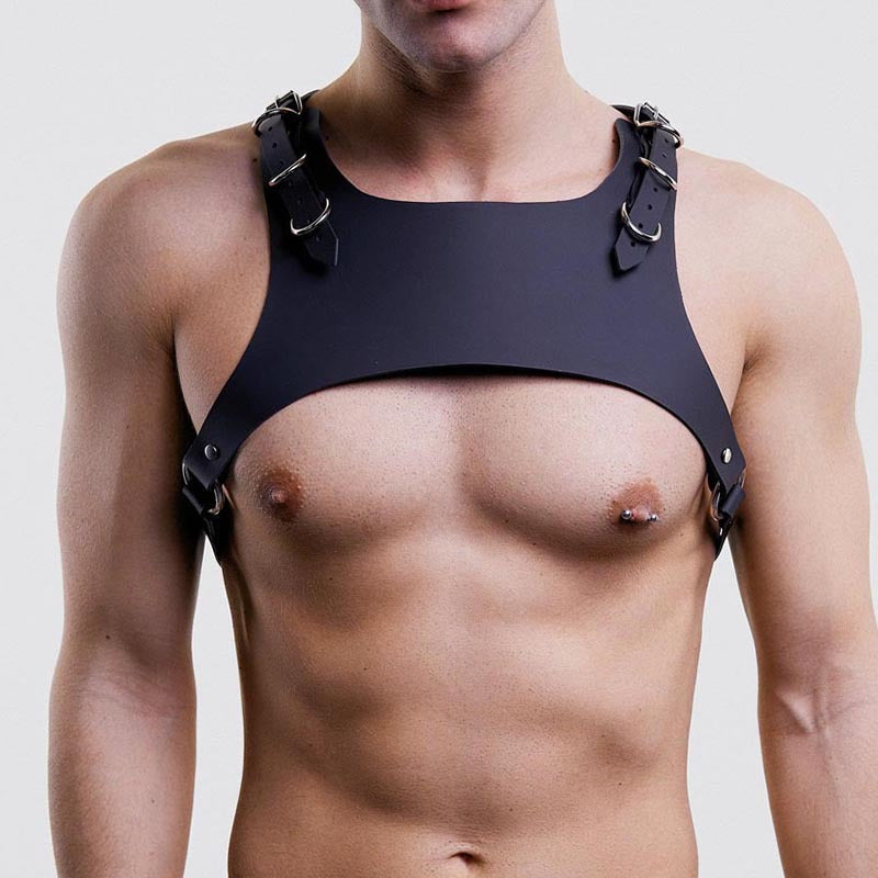 Black Leather Body Restraint Straps