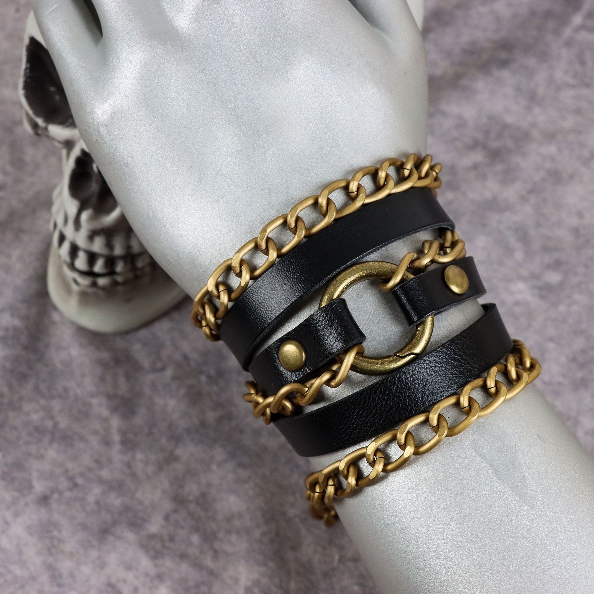 Black Macho Leather Bondage Clothing