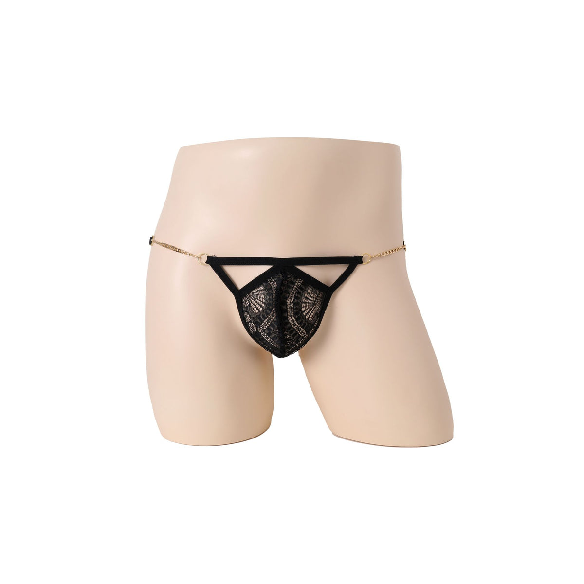 Lace See-Through Golden Ring Hollow T-Pants