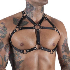 Hip Hop Punk Leather Bondage Vest