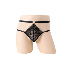 Elastic lace men's briefs with Square Block