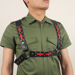 Multi-Rivet Double Ring Chest Strap